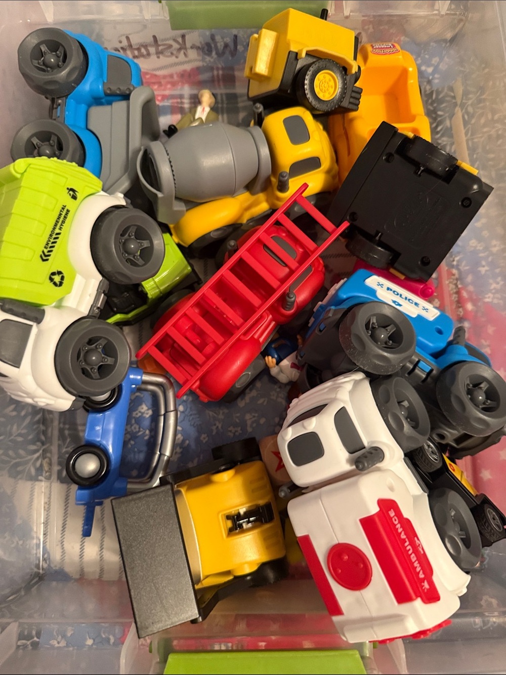 Multicolor Kids Toy Vehicle Pack - Emergency & Construction Trucks